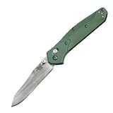 Benchmade Warren Osborne Green Aluminum Hdle Plain Blade Knife