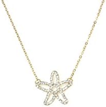 ChickMod Women One Size Dazzling Hibiscus Gold Polish Fashion Necklace