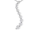 1/4ct 9 Diamond Journey Curve Pendant in 14k White Gold