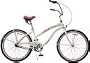 GREENLINE 26" ALUMINUM Shimano INTERNAL 3-Speed Extended Deluxe Beach Cruiser Bicycle Bike - Ladies Pearl White with Pink Wheels