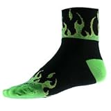 Sock Guy Green Flame Quarter Socks