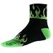 Sock Guy Green Flame Quarter Socks