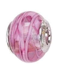Sterling silver pink swirl Murano Glass Zable Bead BZ1524.99