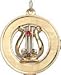 Jewelry : Harp in Open Oval Disc, 14K Gold Charm