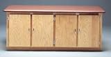 Table with Natural Wood Cabinet - Navy