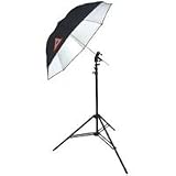 Photoflex 45" RUT Convertable White Satin Umbrella Kit, with Shoe-Mount Multiclamp & Light Stand