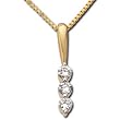 14kt Yellow Gold Past, Present and Future Diamond Pendant Necklace