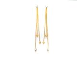 14k Tricolor Beaded Dangling Earrings