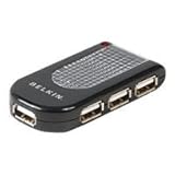 4PORT USB 2.0 Lighted Hub Black .