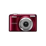 Nikon 999CL25R1 - Cámara digital compacta Coolpix L25, kit estuche y SD 4 GB, 10 megapíxeles, pantalla LCD, 3 pulgadas, color rojo