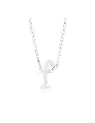 Silvertone Initial F Pendant Necklace