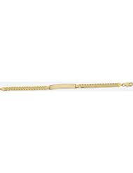 5mm 14k Yellow Pave Curb ID Bracelet 8"