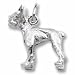 Boston Terrier Charm in Sterling Silver title=