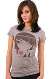 J2808-1251-STEEL HEATHER-LOVE GIRL S/S T-SHIRT--XS