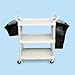 Rubbermaid Three-Shelf Utility Cart, Open All Sides, 300 lb capacity 40 5/8x20x37 13/16, Cream, EA
