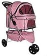 Pink 3 Wheels Pet Dog Cat Stroller w/RainCover