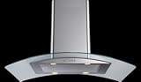 CDA CPXi9 90cm Curved Glass Island Kitchen Chimney Cooker Hood Extractor Stainless Steel