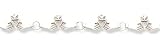 14kt White Gold 7.5 Inch Irish Claddagh Bracelet
