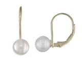 14K Cultured (Akoya) Pearl Leverback Earrings