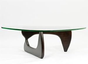 LexMod Isamu Noguchi Coffee Table with Dark Walnut Base by Lexington Modern