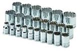 S K Hand Tools (SKT1924) 24 Piece 1/2 Drive Metric Standard 12 Point Socket Set