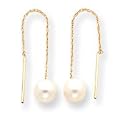 14k 6mm Pearl Threader Earrings - SE1534