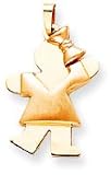 Girl With Bow Charm, Yellow/Pink Gold