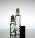 21DRL309Z3L. SL160  12   Fancy Swirl Roll On Refillable Glass Perfume Bottle Purse or Travel Size 1/3 oz.