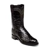 Justin Men's 'Full Quill Ostrich' Roper Boots - Black