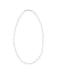 Sterling Silver 18 Inch Oval Diamond Cut Link Necklace