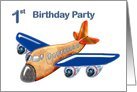 Brightly Colored Amazing Jet Airplane 1st Birthday Invitation Card Brightly Colored Amazing Jet Airplane 1st Birthday Invitation Card