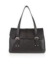 Leather Buckle & Stud Tote Bag