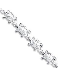 Sterling Silver Turtles Bracelet QG843-7"