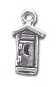 Solid Sterling Silver Outhouse Charm