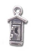 Solid Sterling Silver Outhouse Charm