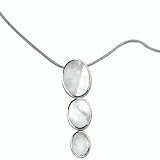 Mother Of Pearl Drop Pendant In Silver By Elements with 16-18 Inch Chain