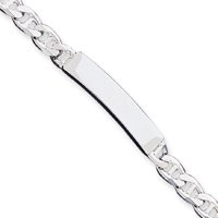 Sterling Silver Anchor ID Bracelet - 8 Inch - Lobster Claw - JewelryWeb Sterling Silver Anchor ID Bracelet - 8 Inch - Lobster Claw - JewelryWeb