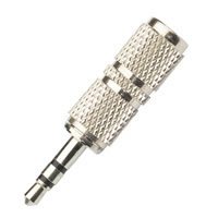 Adaptor 3.5mm stereo plug to 6.3mm stereo socket - all metal