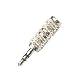 Adaptor 3.5mm stereo plug to 6.3mm stereo socket - all metal