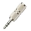 Adaptor 3.5mm stereo plug to 6.3mm stereo socket - all metal
