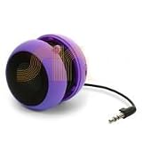 U-Bop UHM77UC Rechargeable Mini-Multi-media Speakers (Purple) :: 3.5mm Jack. Unique Vacuum bass design for surprising volume and bass response. Built in li-ion rechargeable batteries.