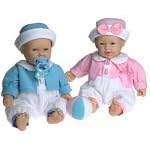 16" La Baby Twins Open Eyes: Hat & Jacket Outfit