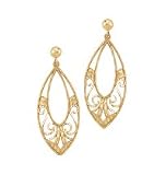 14kt. Yellow Gold, Diamond Cut Oval Earrings - B0000T72C0