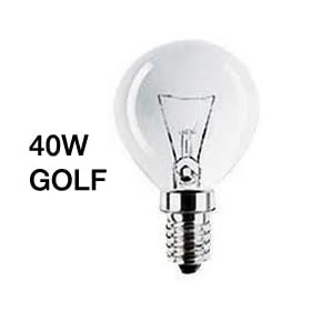 10x 40W Clear Golf Ball Bulb (SES Base) 240V -