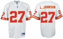 Larry Johnson Kansas City Chiefs #27 Replica Reebok NFL Football Jersey (White)