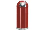 12 Gallon Round Top Waste Receptacle With Galvanized Liner - Red
