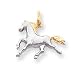 14k and Rhodium Hollow Satin 3-Dimensional Horse Charm - JewelryWeb