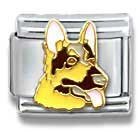 Clearly Charming German Shepherd Dog Breed Canine Collection Italian Charm 18k Gold by Casa D'Oro