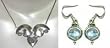 Girls Jewelry - Earring Necklace Sets Sterling Silver & Rainbow Gemstones (snklcs097)