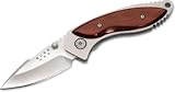 Eigenschaften Buck B271 / Buck Einhandmesser, Stahl ATS-34, Rosewood-Schalen, Lederscheide